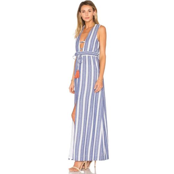 Tularosa Essie Maxi Dress in Indigo Stripe NWOT Size Small - Picture 2 of 3